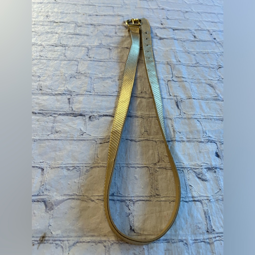 NAN LEWIS VINTAGE GOLD TONE BUCKLE AND TEXTURED WOMENS BELT - Picture 8 of 8